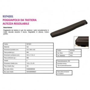 Supporto FELLOWES poggiapolsi da tastiera Premium gel grafite 48,8x8,8x3,6 cm - 9374201_399721