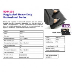 Poggiapiedi FELLOWES Professional Series™ Heavy Duty acciaio nero h. 105/120/135mm - 8064101_399738