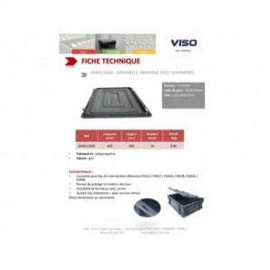 Coperchio per cassa di movimentazione in PPL Viso 60x40 cm grigio E6401_160998