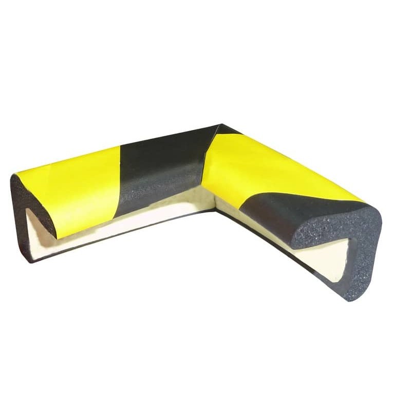 Protezione segnaletica in gomma rettangolare e angolare Viso 3x3cm - 7x7 cm nero/giallo - PU30NJ_308671