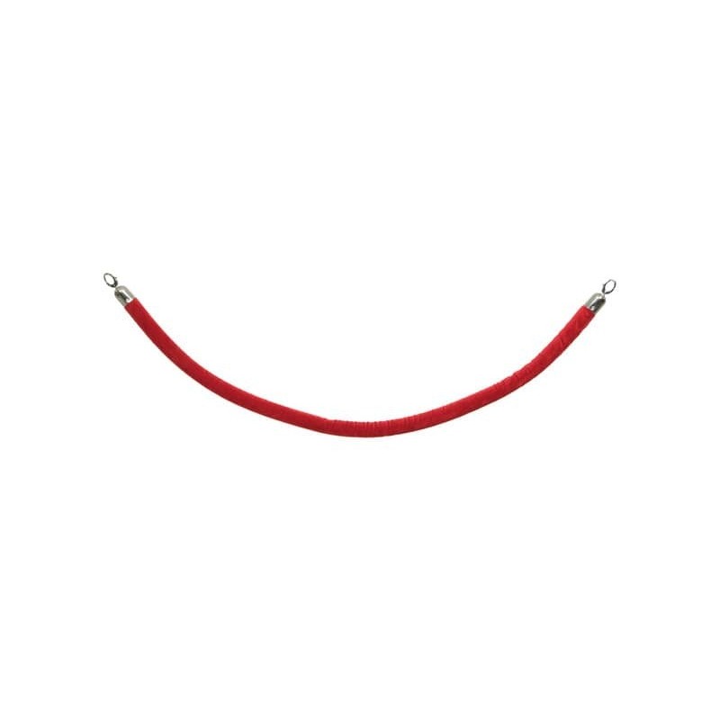 Cordone in velluto Securit® con finiture in cromo 1,5 m rosso RS-CLRP-CHRD_343742