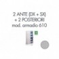 Set 1 porta DX + 1 porta SX + 2 posteriori per armadio 610 grigio