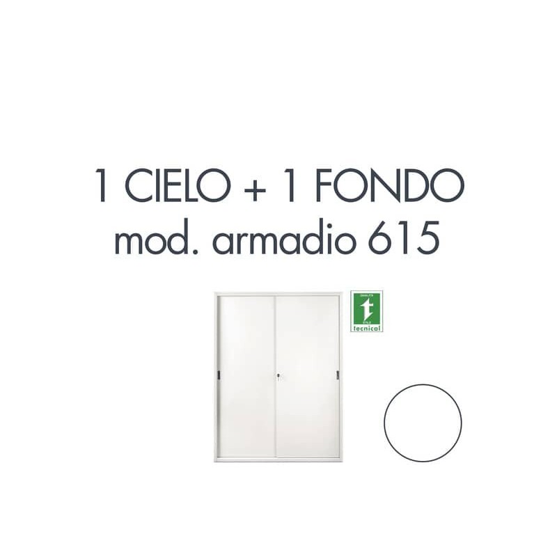 Set 1 cielo + 1 fondo per armadio Tecnical 2 615 bianco