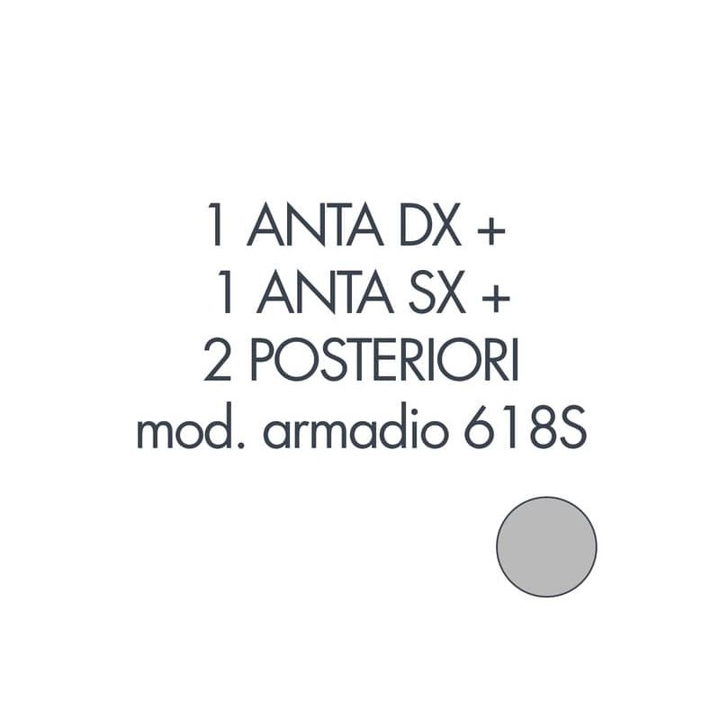 Set 1 porta sx + 1 porta dx + 2 posteriori per armadio Tecnical 2 618S