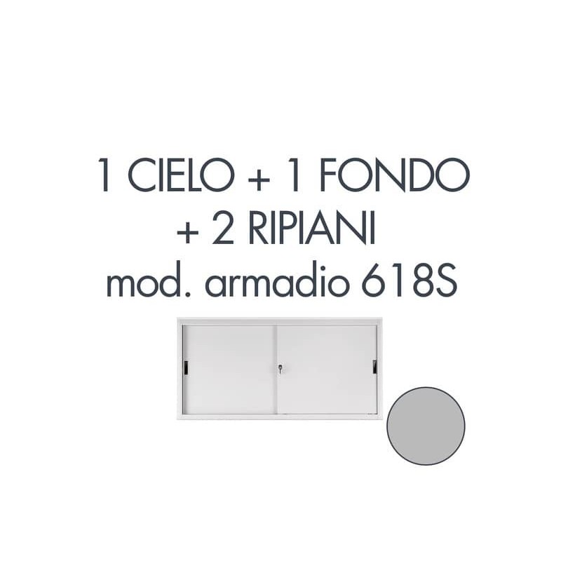 Set 1 cielo + 1 fondo + 2 piani per armadio Tecnical 2 618S grigio