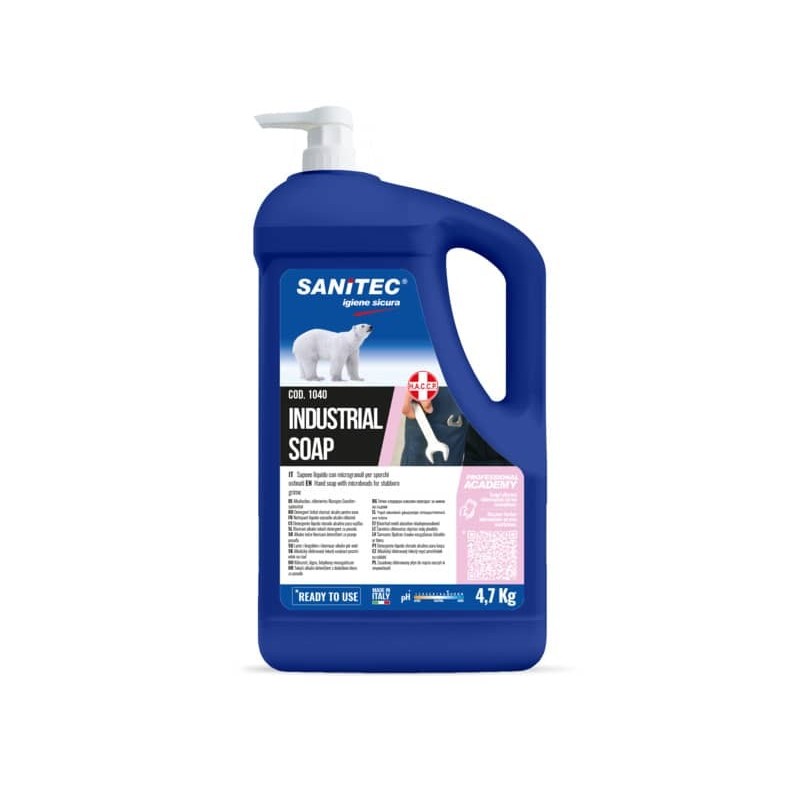 Lavamani con microgranuli SANITEC Industrial Gel agrumi 4,7 kg in 2 pz. - 1045