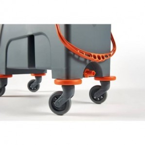 Carrello pulizia industriale Perfetto factory Duetto - con strizzatore e 2 vasche grigio/arancio - 26730