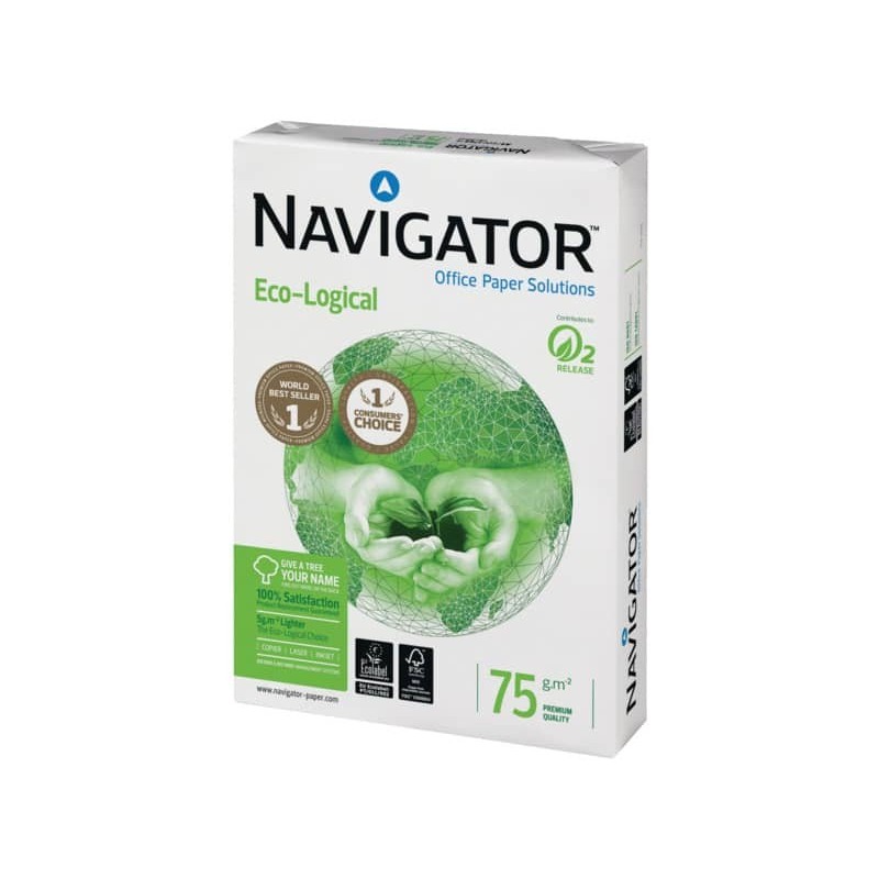 Carta bianca A4 Navigator Ecological 75 gr per stampe e fotocopie_788289