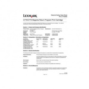 Toner return program Lexmark magenta C7700MS