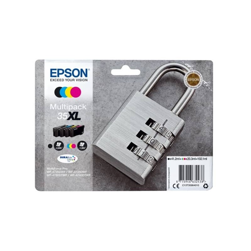 cartucce inkjet alta capacità Lucchetto 35XL Epson nero+ciano+magenta+giallo Multipack - C13T35964010_947737