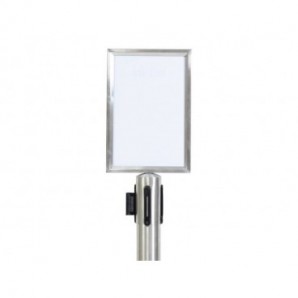 Display informativo Securit® in acciaio avvitabile su colonna Classic A4 cromato RS-SIGN-A4-PS_132997