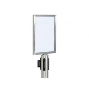 Display informativo Securit® in acciaio avvitabile su colonna Classic A4 cromato RS-SIGN-A4-PS_132997