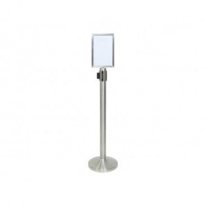 Display informativo Securit® in acciaio avvitabile su colonna Classic A4 cromato RS-SIGN-A4-PS_132997