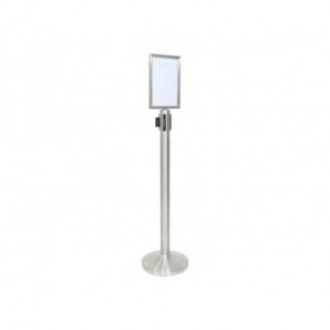 Display informativo Securit® in acciaio avvitabile su colonna Classic A4 cromato RS-SIGN-A4-PS_132997