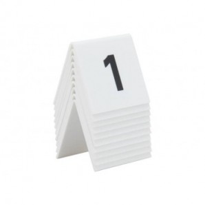 Segnaposto Securit® in acrilico rigido numeri da 1 a 10 bianco set da 10 pezzi - TN-1-10-WT_303210