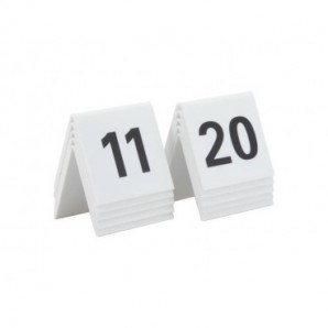 Segnaposto Securit® in acrilico rigido numeri da 11 a 20 bianco set da 10 pezzi - TN-11-20-WT_303219