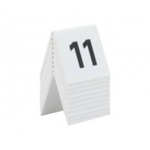 Segnaposto Securit® in acrilico rigido numeri da 11 a 20 bianco set da 10 pezzi - TN-11-20-WT_303219