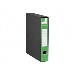 Registratore commerciale Q-connect con custodia dorso 5 cm verde 23x30 cm - 0201990/QM.VE