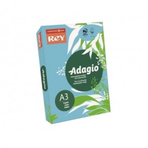 Carta colorata A3 INTERNATIONAL PAPER Rey Adagio blu tenue 48 risma 250 fogli - ADAGI160X483