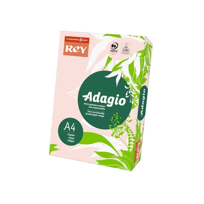 Carta colorata A4 INTERNATIONAL PAPER Rey Adagio rosa 07 risma 250 fogli - ADAGI160X463