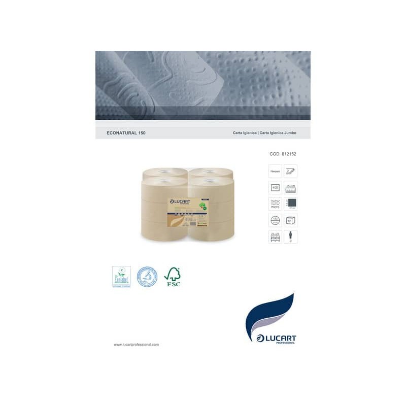 Papier Toilette Lucart Elite 4 épaisseurs 140 Feuilles - Lot De 16 Rouleaux Parfumés
