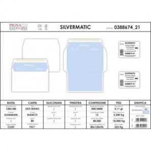 Buste senza finestra Pigna Envelopes Sandy 80 g/m² 120x180 mm bianco conf. 500 - 0388674_374423