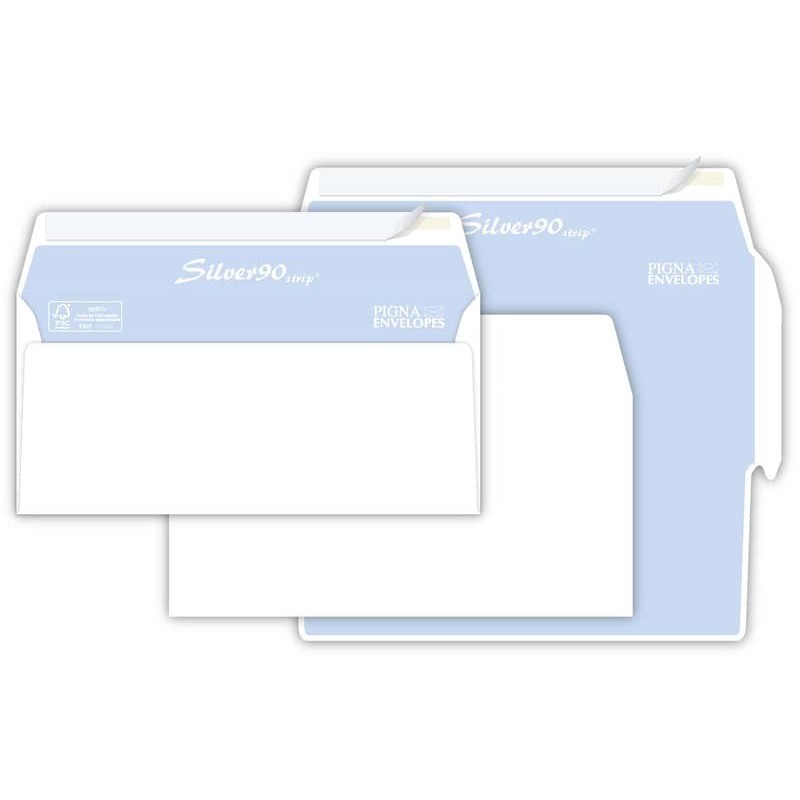 Buste senza finestra Pigna Envelopes Silver90 90 g/m² 110x230 mm bianco conf. 500 - 0170569_108807