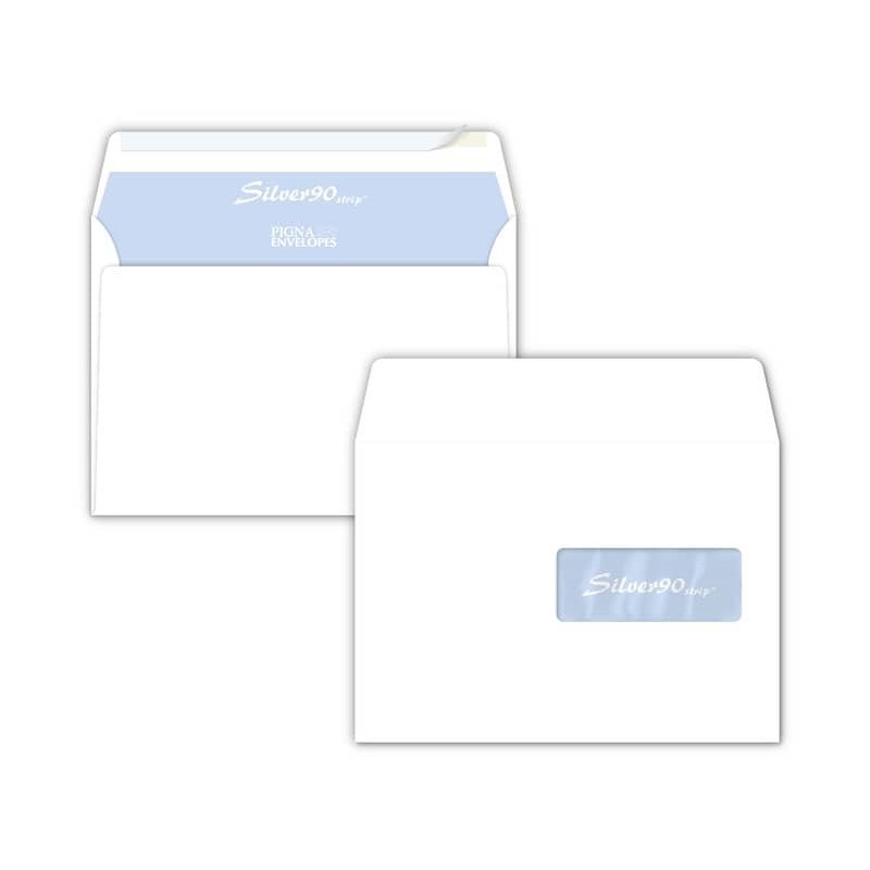 Buste con finestra Pigna Envelopes Silver90 90 g/m² 162x229 mm bianco conf. 500 - 0207859_374520