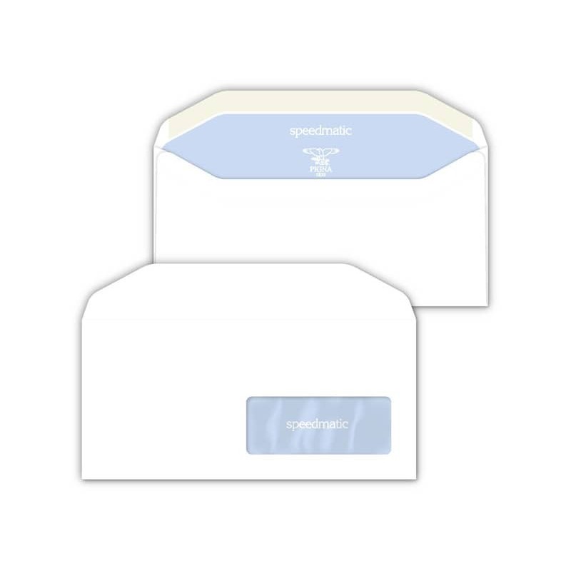 Buste con finestra Pigna Envelopes Speedmatic 80 g/m² 110x230 mm bianco conf. 500 - 0388987_374465