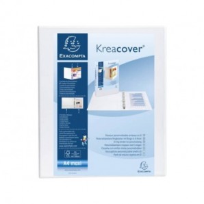 Raccoglitore personalizzabile Exacompta A4 maxi Kreacover® 4 anelli a D bianco 30 mm - 51942E