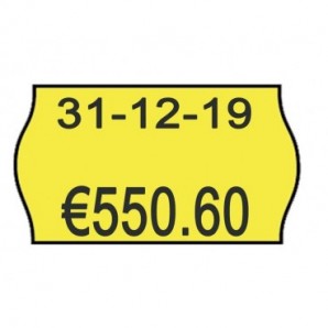 Rotolo da 1000 etichette per prezzatrice Printex sagomate 26x16 mm giallo fluo permanente conf. 10 rotoli - 2616sfp7gi
