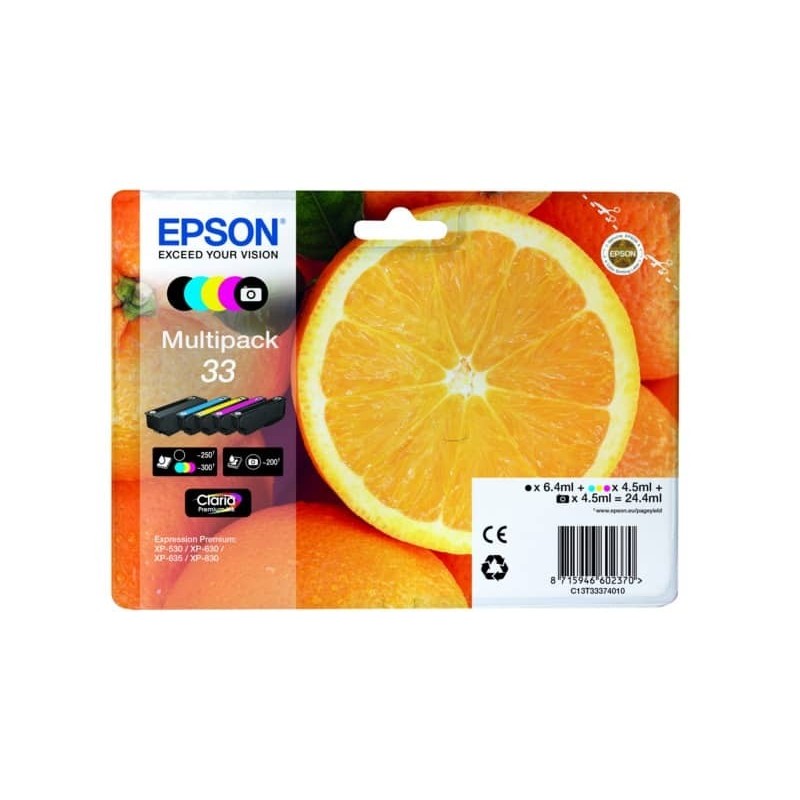 Cartucce inkjet Arance T33 Epson 5 colori Conf. 5 - C13T33374011