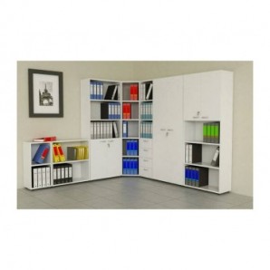 Libreria componibile Artexport Protocollo coppia ante alte Bianco CAA-L76-H196-S-3