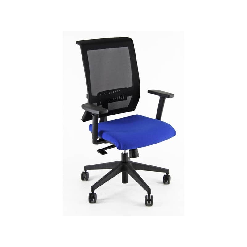 Sedia girevole Semidirezionale Unisit Ergonomica con schienale in rete blu GTJE/BR/IB_157469