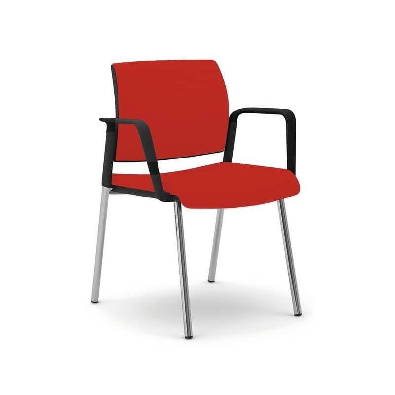 Sedia interlocutore Semidirezionale Ergonomica Unisit Schienale fisso rosso KI4GNBR/IR_157791