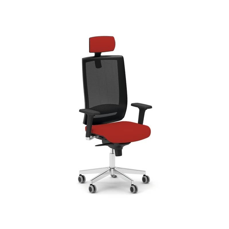 Sedia girevole Semidirezionale Unisit Ergonomica Schienale in rete rosso KIPGN/IR_157905