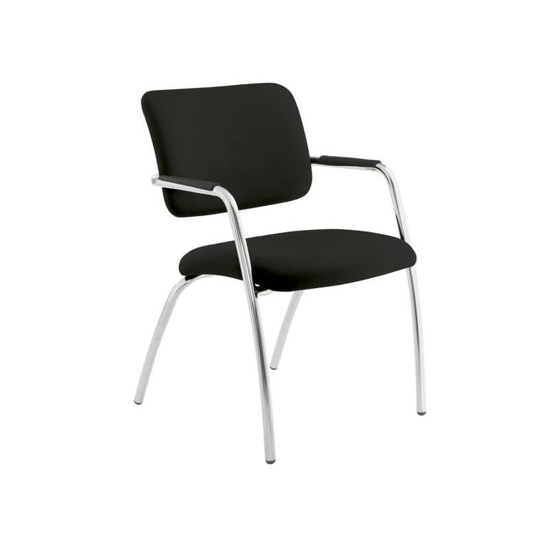 Sedia a 4 gambe CollettivitÃƒÂ  Unisit Schienale fisso nero LT4G/KN_158195