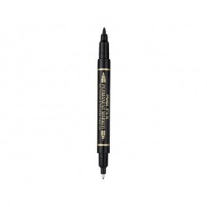 Marcatore permanente doppia punta Pentel Twin Tip tratti F-M nero N75W-AE