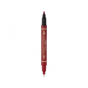 Marcatore permanente doppia punta Pentel Twin Tip tratti F-M rosso N75W-BE