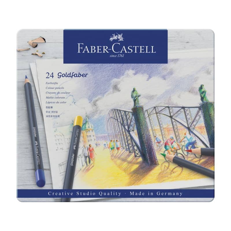 Matite colorate permanenti Goldfaber Faber-Castell 24 colori Con