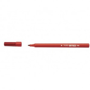 Marcatori punta in fibra TRATTO Office punta conica 0,7 mm rosso Conf. 12 pezzi - 730502