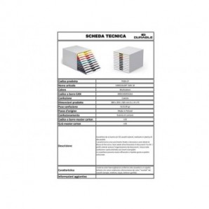 Cassettiera DURABLE Varicolor® 10 cassetti 28x35,6x29,2 cm profili colorati  - 63027
