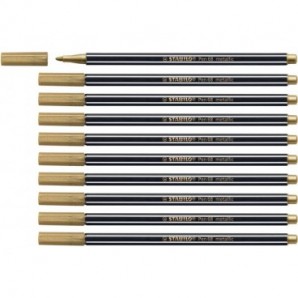 Pennarelli Stabilo Pen 68 metallic 1 mm oro - 68/810