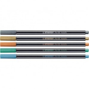 Pennarelli Stabilo Pen 68 metallic 1 mm blu metallizzato - 68/841