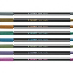 Pennarelli Stabilo Pen 68 metallic 1 mm blu metallizzato - 68/841