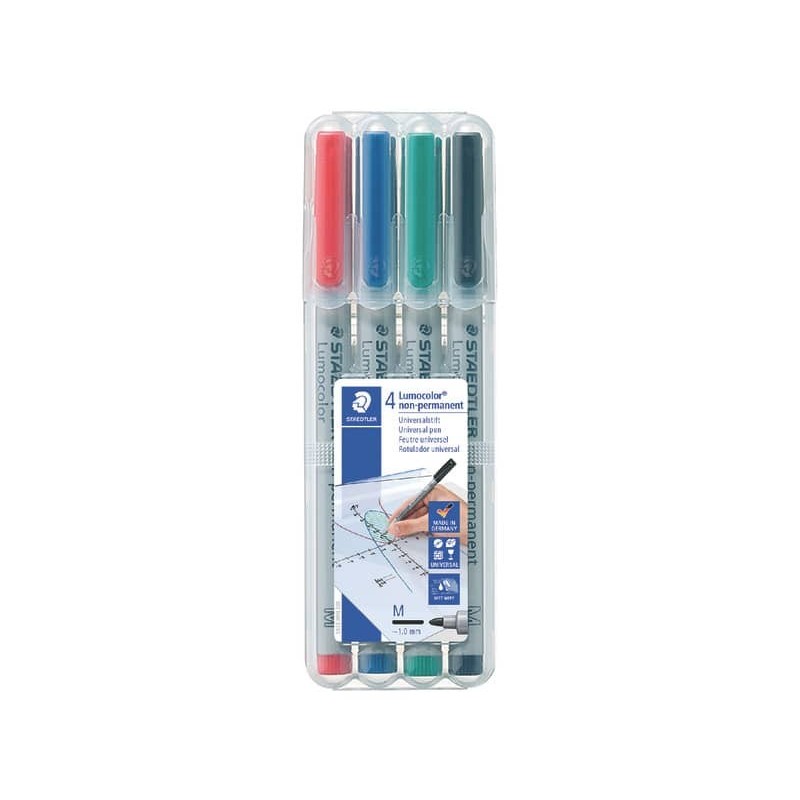 Penna a punta sintetica Staedtler Lumocolor® non-permanent 315 M 1 mm assortiti Conf. 4 pezzi - 315 WP4