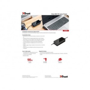 Caricabatterie universale per laptop Trust Primo 19V-90W nero - 22142