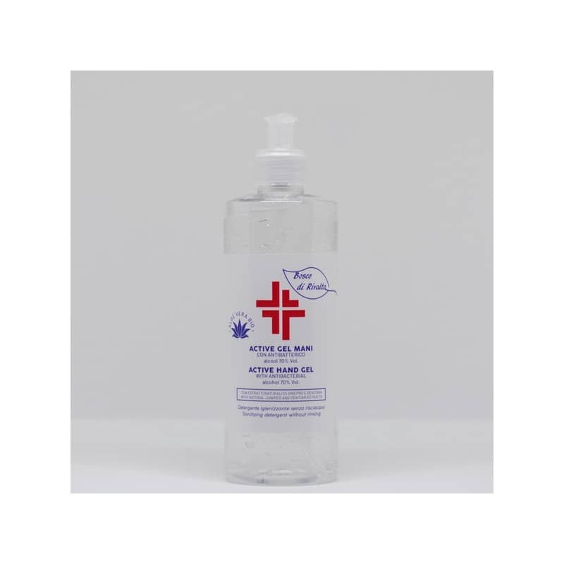 Gel igienizzante mani (alcol 70%) 500 ml con dosatore - Active linea Bosco di