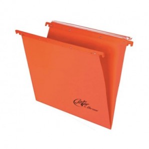 Cartelle sospese per cassetto ELBA Defi interasse 33 cm arancione fondo V  Conf. 25 pezzi 100330631