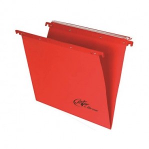 Cartelle sospese orizzontali per cassetti Linea Joker 39 cm fondo V - rosso conf. 25 pezzi - 400/395 LINK - A4